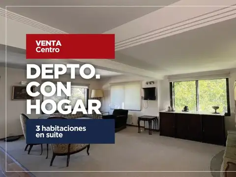 VENTA DEPARTAMENTO MUY AMPLIO CON HOGAR A LEÑA