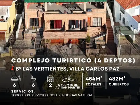 Venta Complejo Turistico De 4 Departamentos Con Vista Panorámica En Las Vertientes, Villa Carlos Paz
