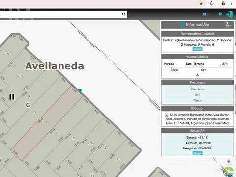 Terreno en Venta de 441,0 m2