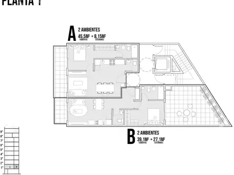 Departamento en Venta de 1 dormitorio