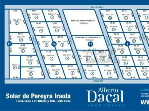 Terreno en Venta en Villa Elisa, USD 55.000