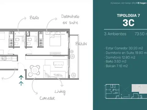 Departamento en Venta de 2 ambientes