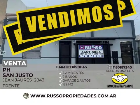 Venta PH frente 4 Ambientes San Justo