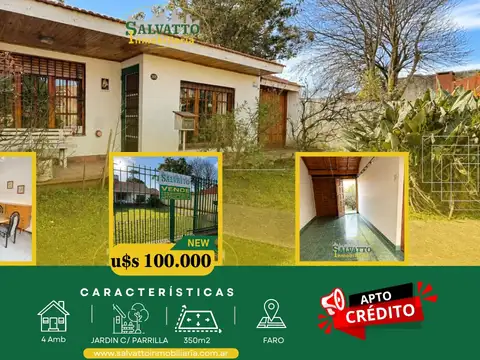 Chalet apto crédito sobre lote propio de 350 m²