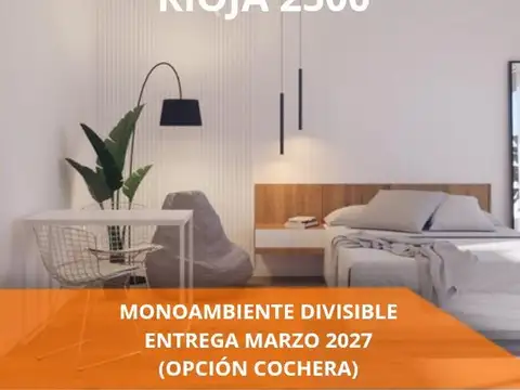 VENTA RIOJA 2500 MONOAMBIENTE DIVISIBLE AL FRENTE CON BALCÓN 1 A COCHERAS OPCIONALES