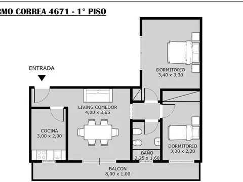 Depto Tipo Casa en Venta de 3 ambientes
