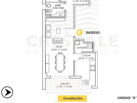 Departamento 2 dormitorios en venta - Echesortu, Rosario