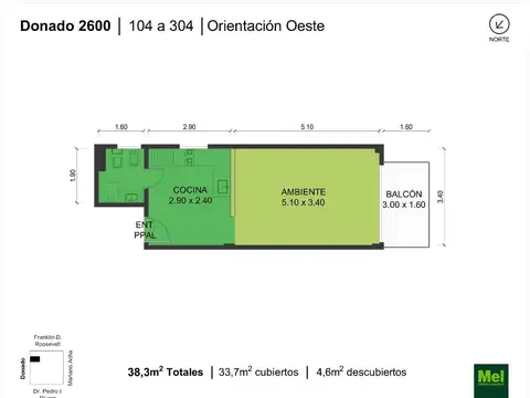 Donado 2600, Piso 1