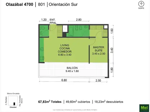 Olazabal 4700, Piso 8