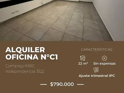 Oficina Monoambiente con 1 baño