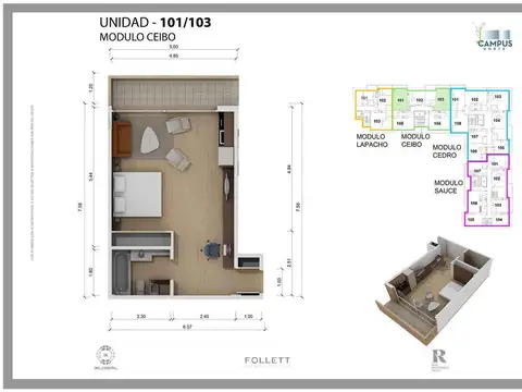 Campus Norte - Venezuela 4050 6º Unidad  601 Ceibo