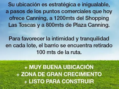 LOTE en VENTA Barrio Privado Canning Chico
