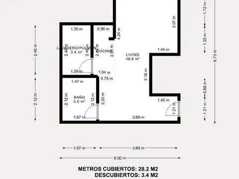 Departamento en Venta de 1 dormitorio