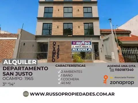 Departamento de dos ambientes en alquiler