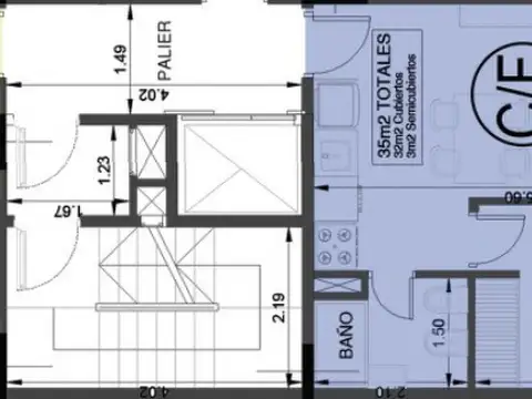 Departamento 2 ambientes con 1 baño