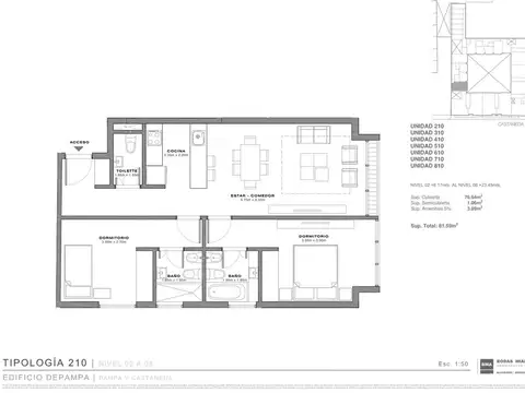 Departamento en Venta de 3 ambientes
