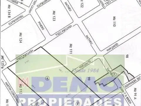 Terreno en Venta 130  mts Frente