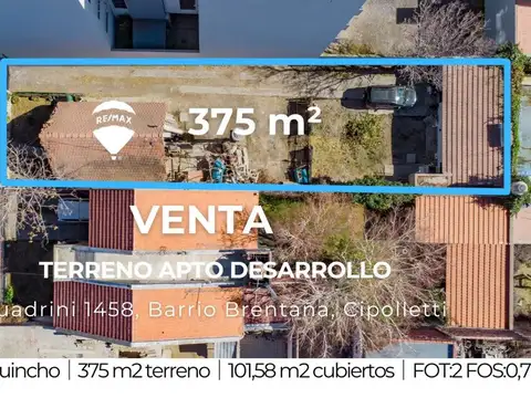 VENTA TERRENO APTO DESARROLLO CIPOLLETTI