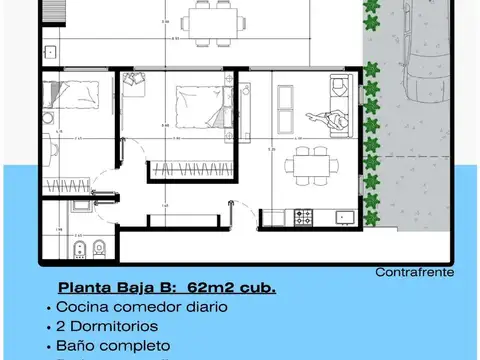 Departamento en Venta de 2 dormitorios