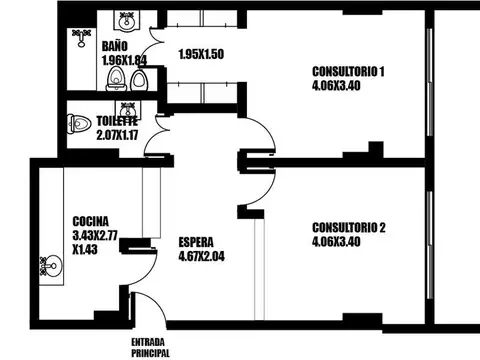 Oficina 3 ambientes con patio y cochera en Almagro