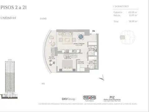 Departamento en Venta de 2 ambientes