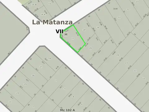 Terreno en Venta 19,48  mts Fondo