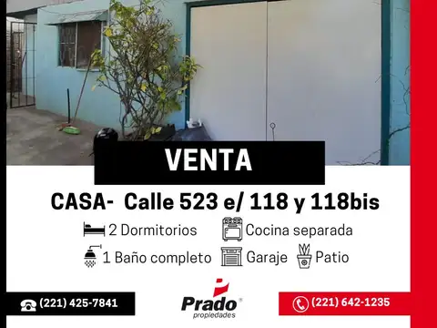 CASA AMPLIA CON GARAJE Y PATIO