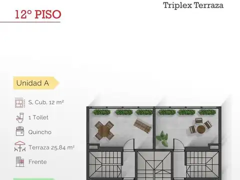 Departamento 4 ambientes con 1 baño