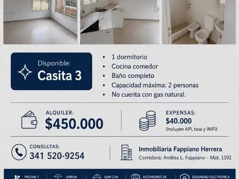 casita un dormitorio LAS TARDES