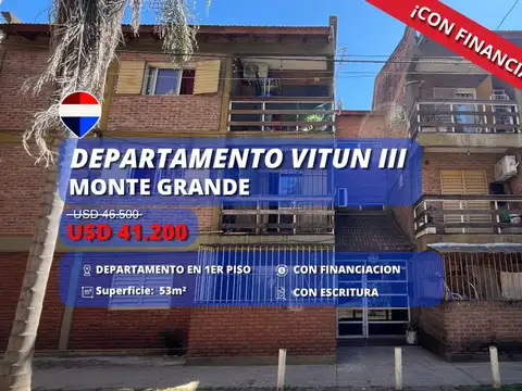 DEPARTAMENTO 3 AMBIENTES EN VENTA EN MONTE GRANDE