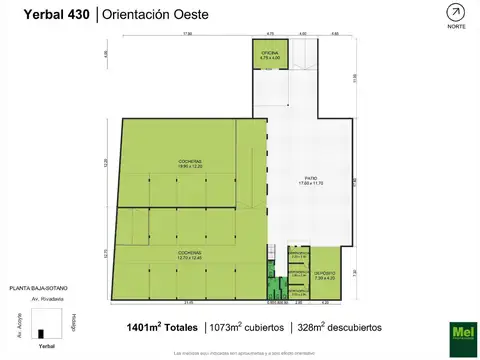 En excelente ubicacion galpon de de 1073 mt, 1401mts totales