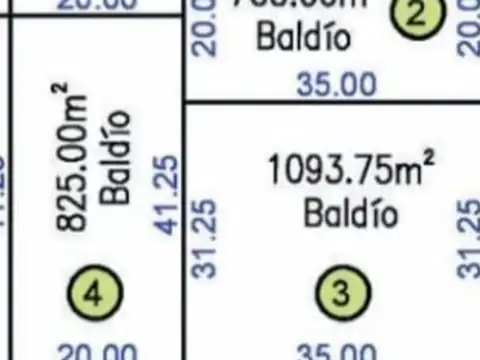 Terreno en Venta de 825,0 m2