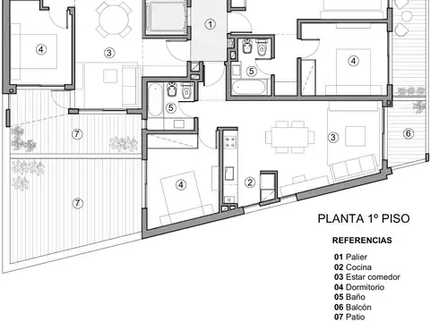 Departamento 2 ambientes con 1 baño