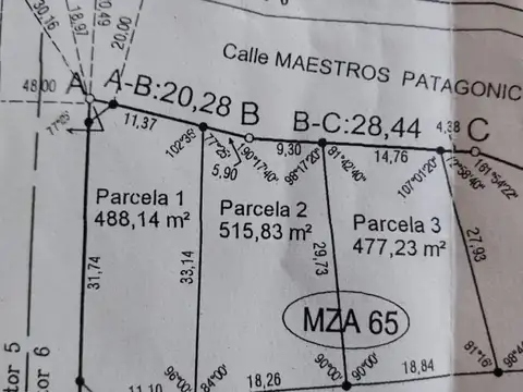 Terreno en Venta 11,10  mts Fondo