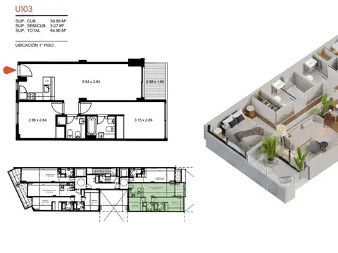 Palermo Hollywood - 3 Ambientes a estrenar con renta - Amenities - Cochera opcional