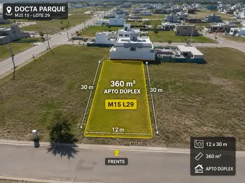 DOCTA PARQUE ETAPA 3 LOTE APTO DUPLEX- PERMUTA