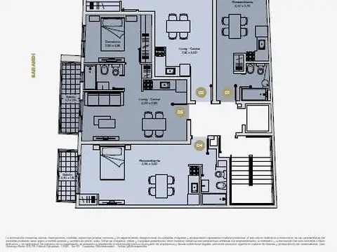 Departamento Monoambiente con 1 baño