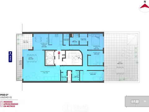 Departamento 2 ambientes con 1 baño