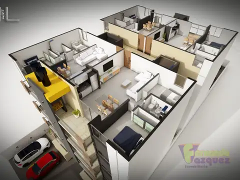 Departamento 2 ambientes con 1 baño