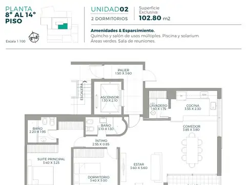Departamento en Venta de 2 dormitorios