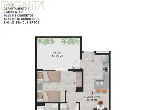 Departamento en Venta de 3 ambientes