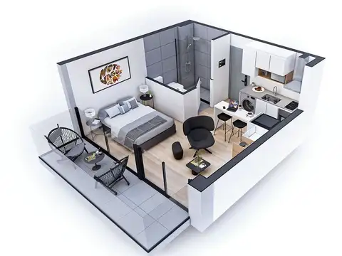 Departamento en Venta de 1 dormitorio
