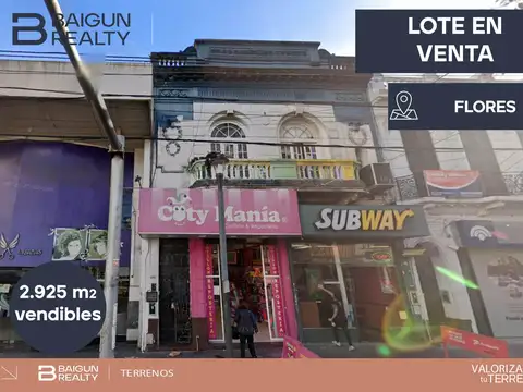 Terreno en venta en Flores, 2925m2 Vendibles
