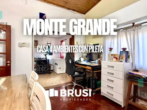 CASA EN VENTA MONTE GRANDE - 5 AMBIENTES - C/PILETA Y COCHERA