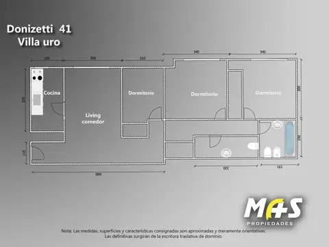 Departamento 4 ambientes con 2 baños