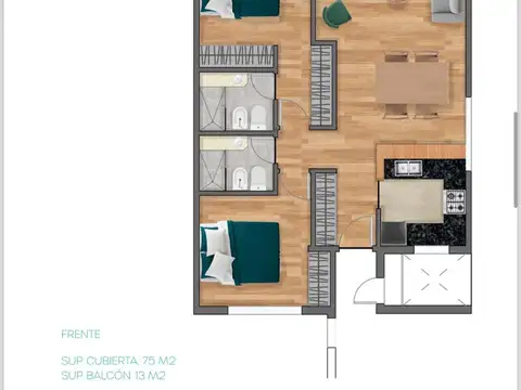 Departamento en Venta de 3 ambientes