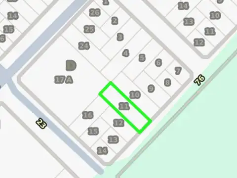 Terreno en Venta 12  mts Frente