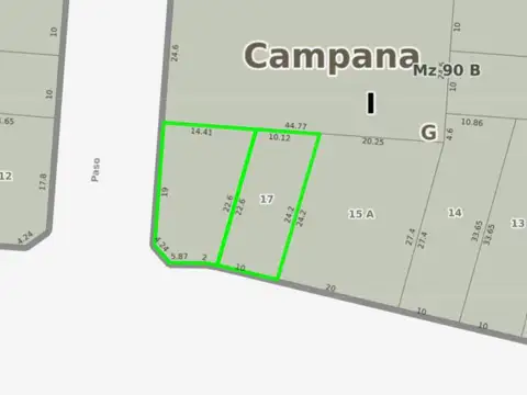 Terreno en Venta 24  mts Fondo