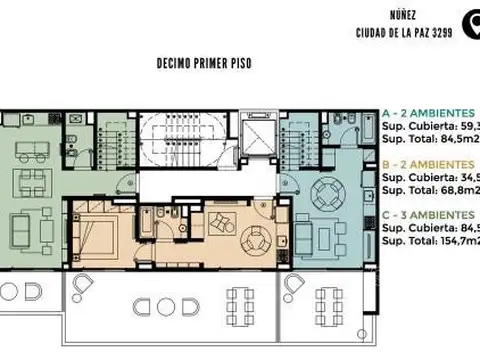 Departamento en Venta de 2 ambientes