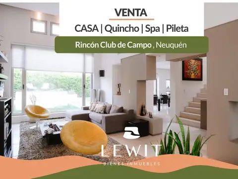 Venta casa gerencial | 4 dormitorios | Spa | Quincho | Pileta Climatizada | Rincón Club de Campo
